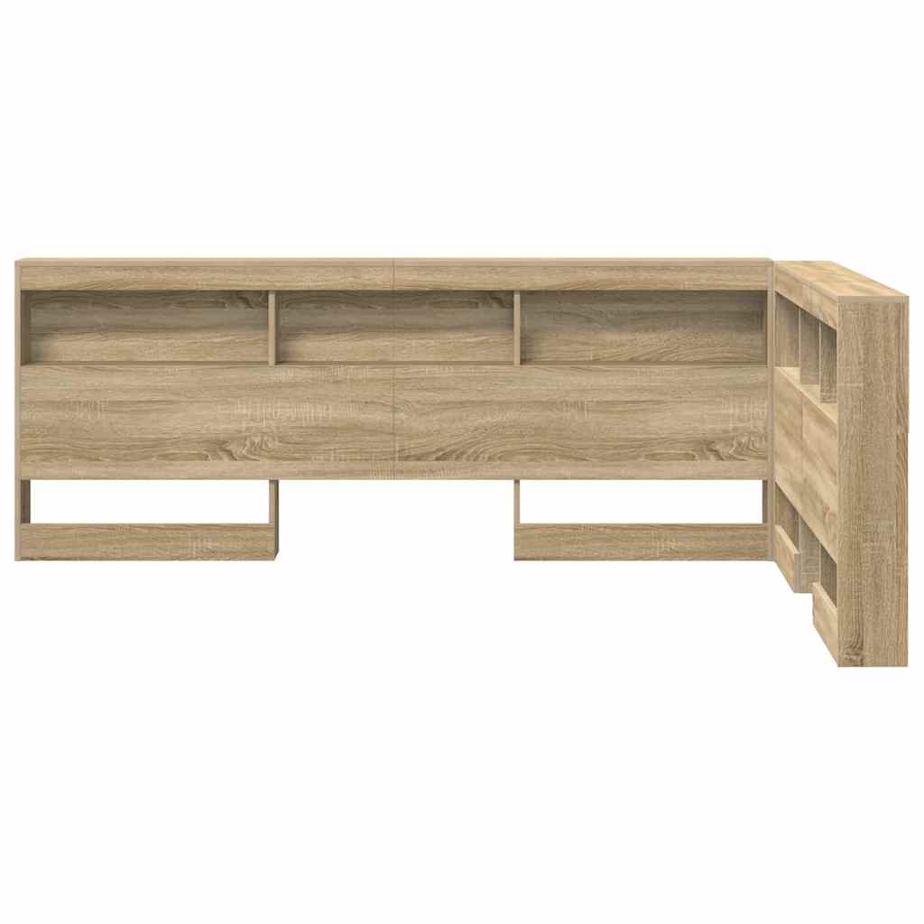 Opberghoofdbord met plank Sonoma Eiken 120 cm Bewerkt hout is nu te koop bij PeponiXL, paradijselijk wonen!