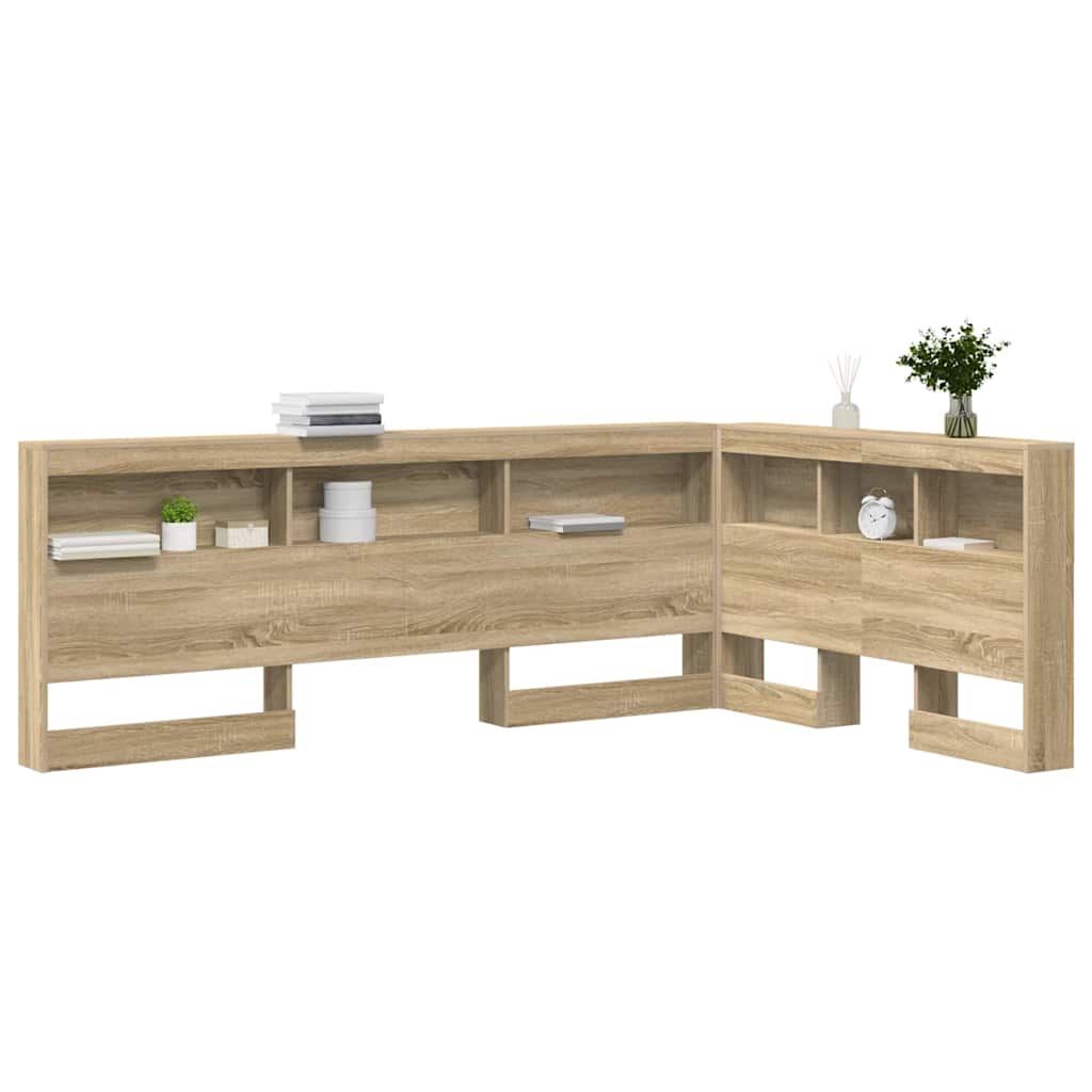 Opberghoofdbord met plank Sonoma Eiken 120 cm Bewerkt hout is nu te koop bij PeponiXL, paradijselijk wonen!