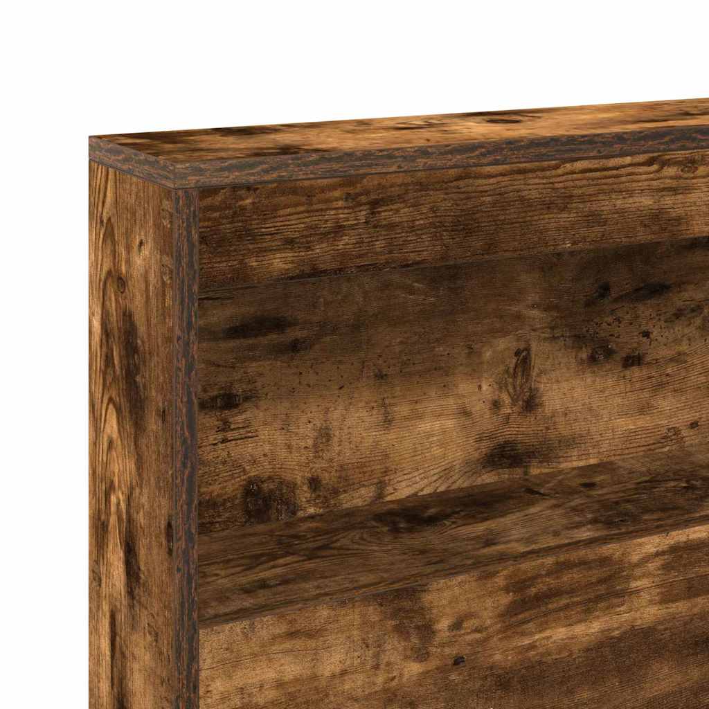 Opberghoofdbord met plank Gerookt eiken 120 cm Bewerkt hout is nu te koop bij PeponiXL, paradijselijk wonen!