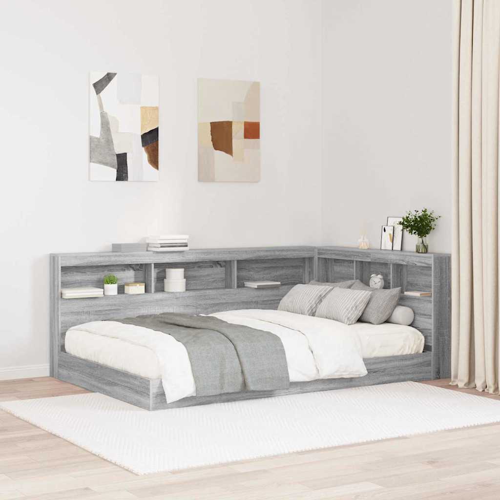 Opberghoofdbord met plank Grijs Sonoma 120 cm Bewerkt hout is nu te koop bij PeponiXL, paradijselijk wonen!