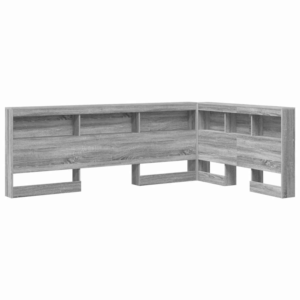 Opberghoofdbord met plank Grijs Sonoma 120 cm Bewerkt hout is nu te koop bij PeponiXL, paradijselijk wonen!