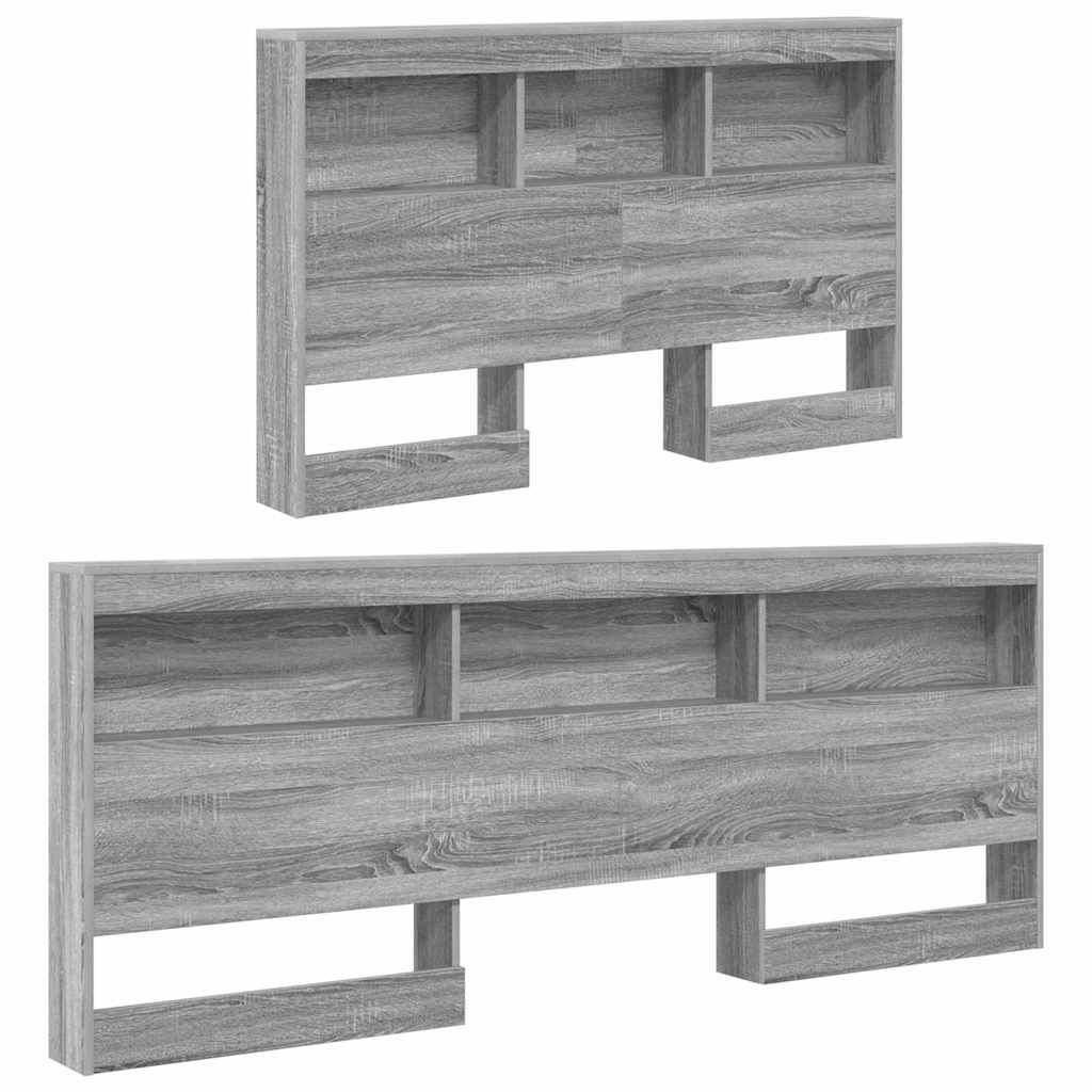 Opberghoofdbord met plank Grijs Sonoma 120 cm Bewerkt hout is nu te koop bij PeponiXL, paradijselijk wonen!