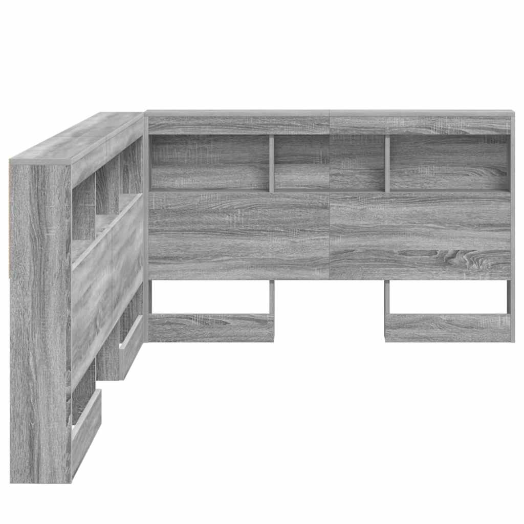 Opberghoofdbord met plank Grijs Sonoma 120 cm Bewerkt hout is nu te koop bij PeponiXL, paradijselijk wonen!