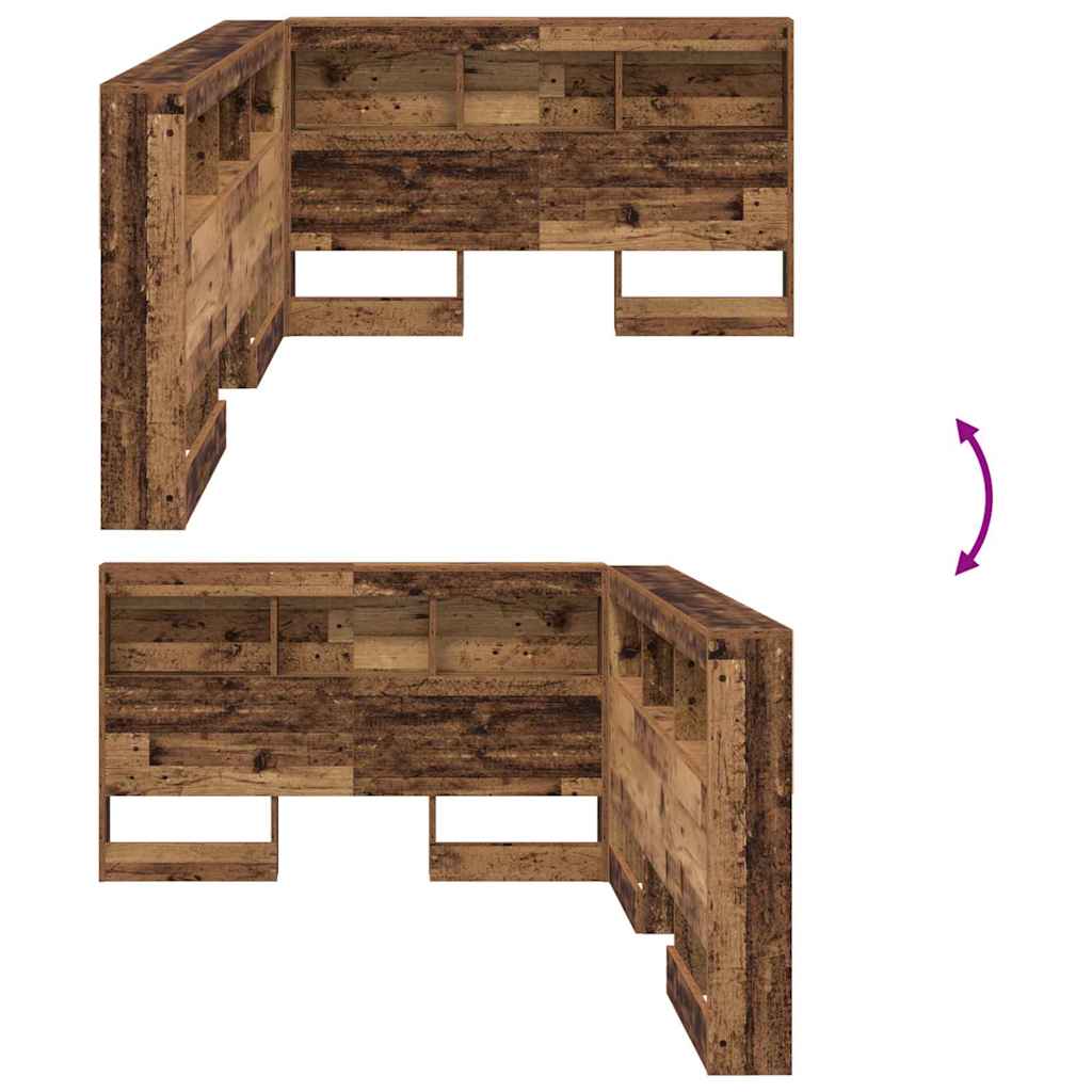 Opberghoofdbord met plank Oud Hout 120 cm Bewerkt hout is nu te koop bij PeponiXL, paradijselijk wonen!