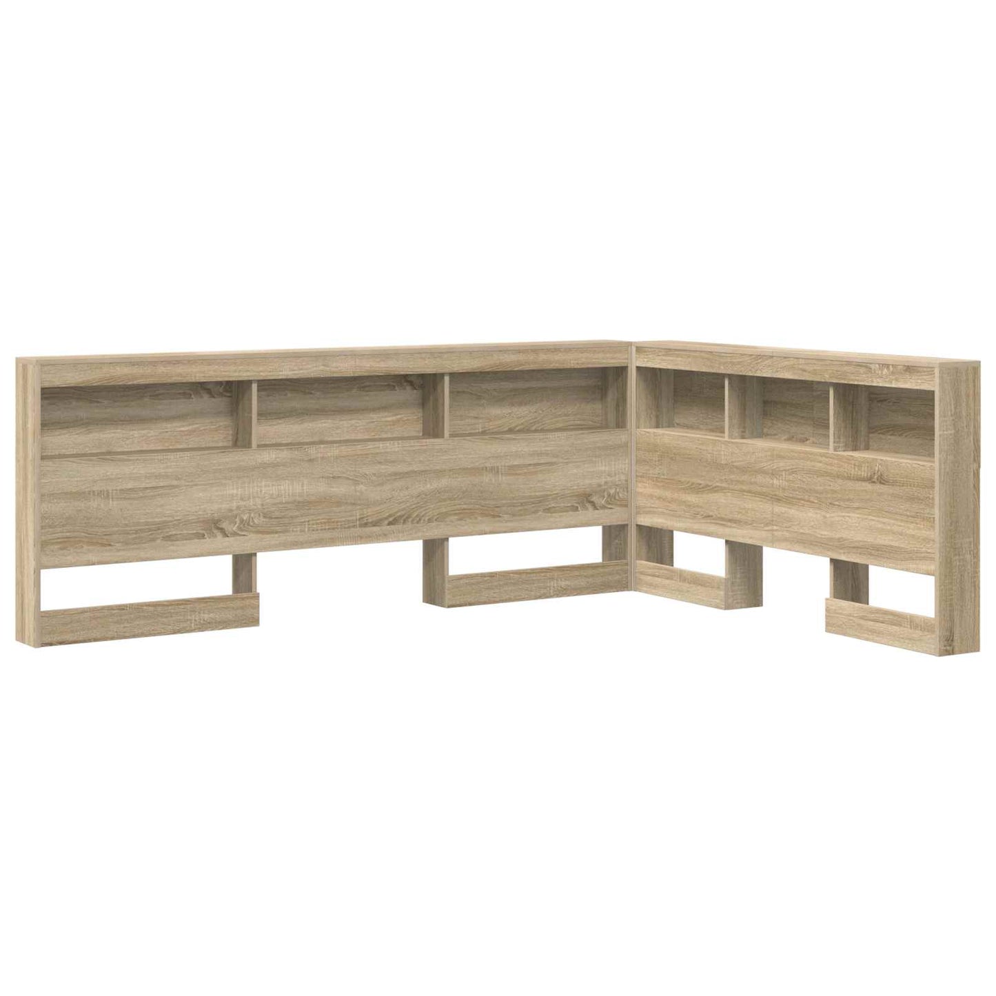 Opberghoofdbord met plank Sonoma Eiken 140 cm Bewerkt hout