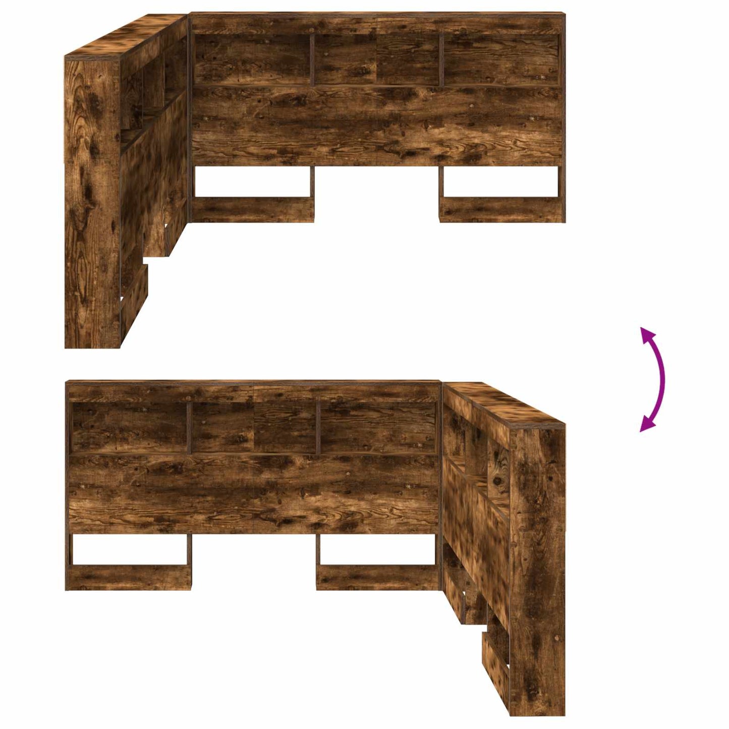 Opberghoofdbord Gerookt eiken Bewerkt hout is nu te koop bij PeponiXL, paradijselijk wonen!