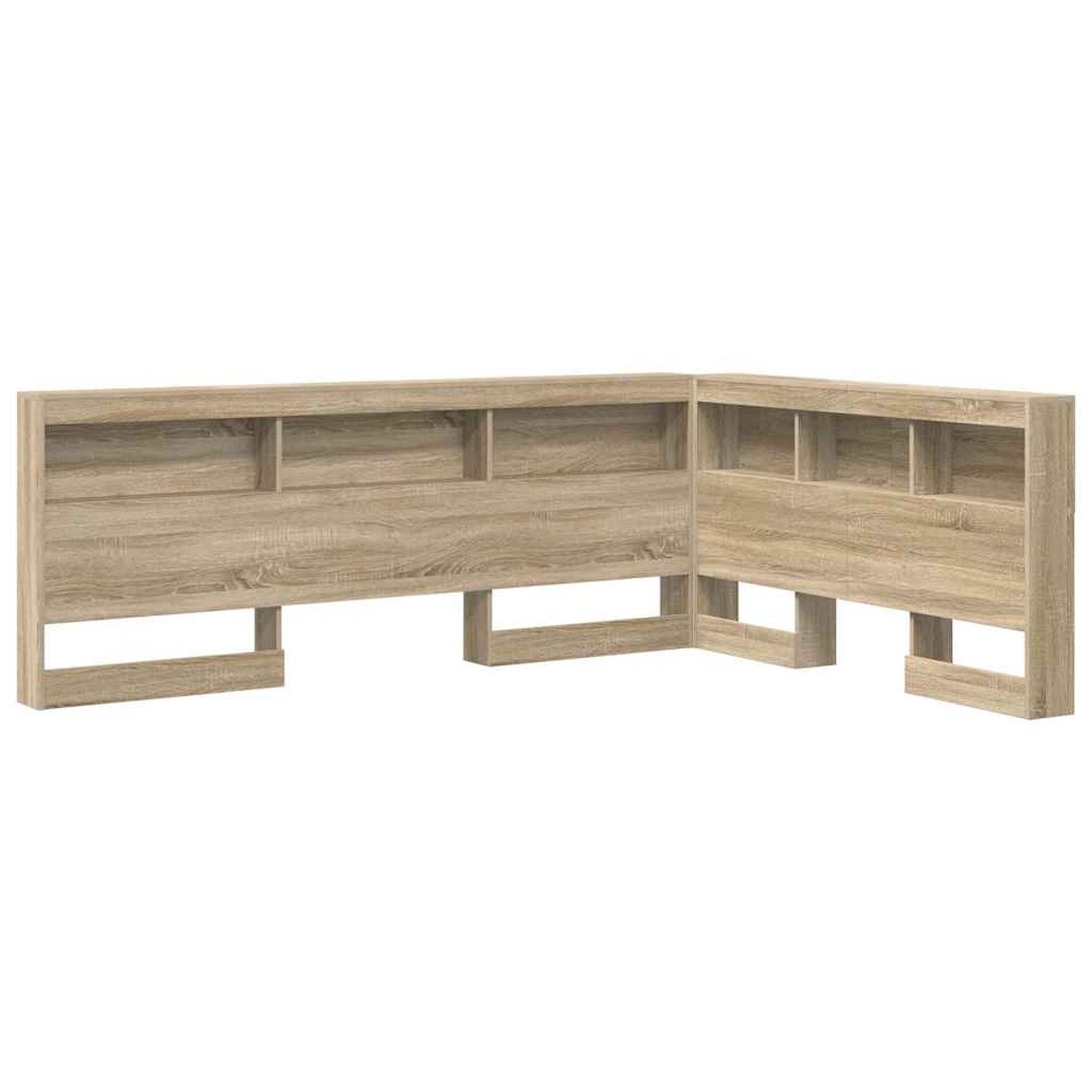 Opberghoofdbord met plank Sonoma Eiken 150 cm Bewerkt hout is nu te koop bij PeponiXL, paradijselijk wonen!