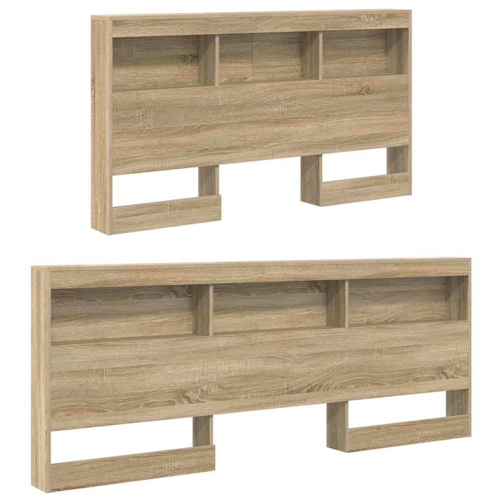 Opberghoofdbord met plank Sonoma Eiken 150 cm Bewerkt hout is nu te koop bij PeponiXL, paradijselijk wonen!