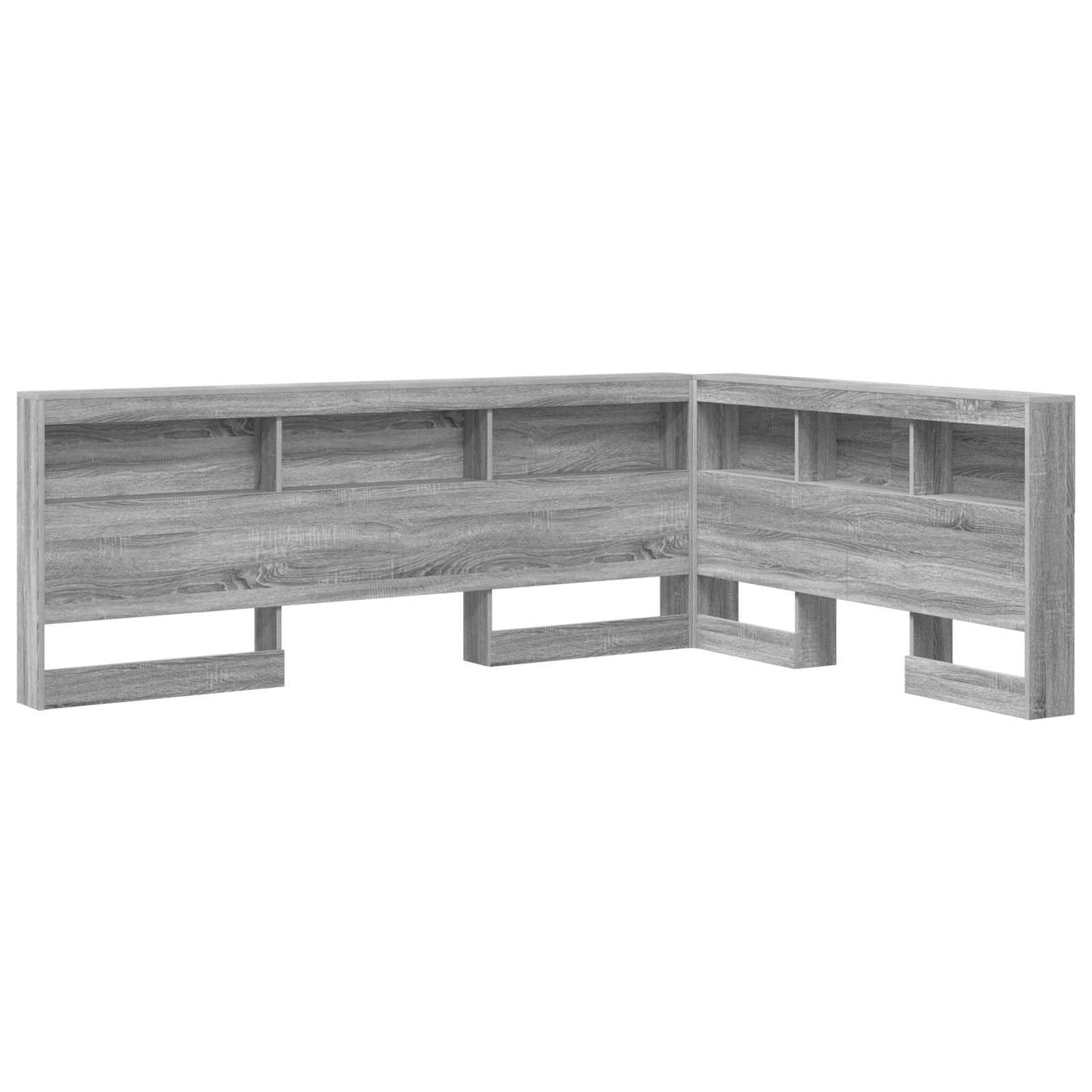 Opberghoofdbord met plank Grijs Sonoma 150 cm Bewerkt hout is nu te koop bij PeponiXL, paradijselijk wonen!