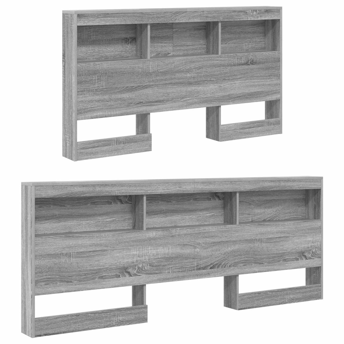 Opberghoofdbord met plank Grijs Sonoma 150 cm Bewerkt hout is nu te koop bij PeponiXL, paradijselijk wonen!