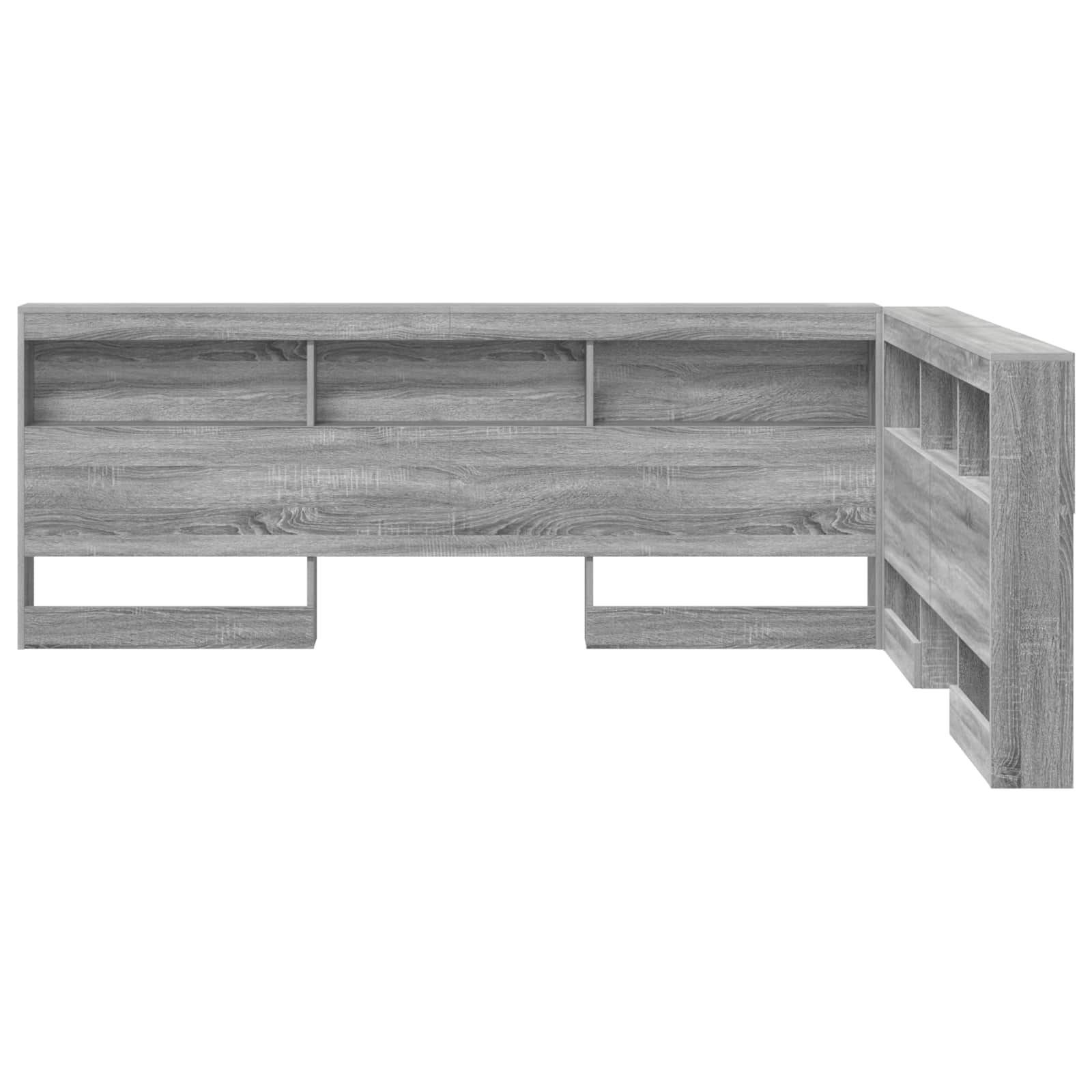 Opberghoofdbord met plank Grijs Sonoma 150 cm Bewerkt hout is nu te koop bij PeponiXL, paradijselijk wonen!
