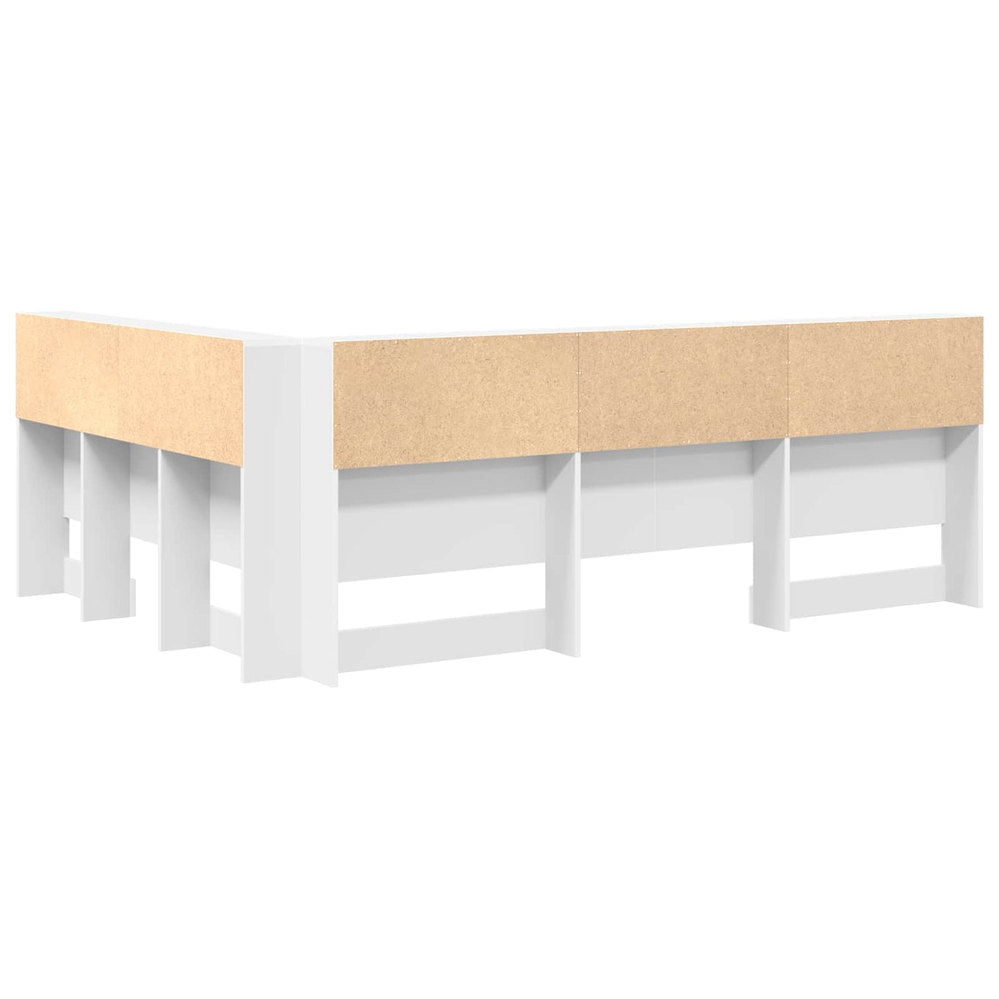 Opberghoofdbord met plank met opslag Wit 160 cm Bewerkt hout is nu te koop bij PeponiXL, paradijselijk wonen!