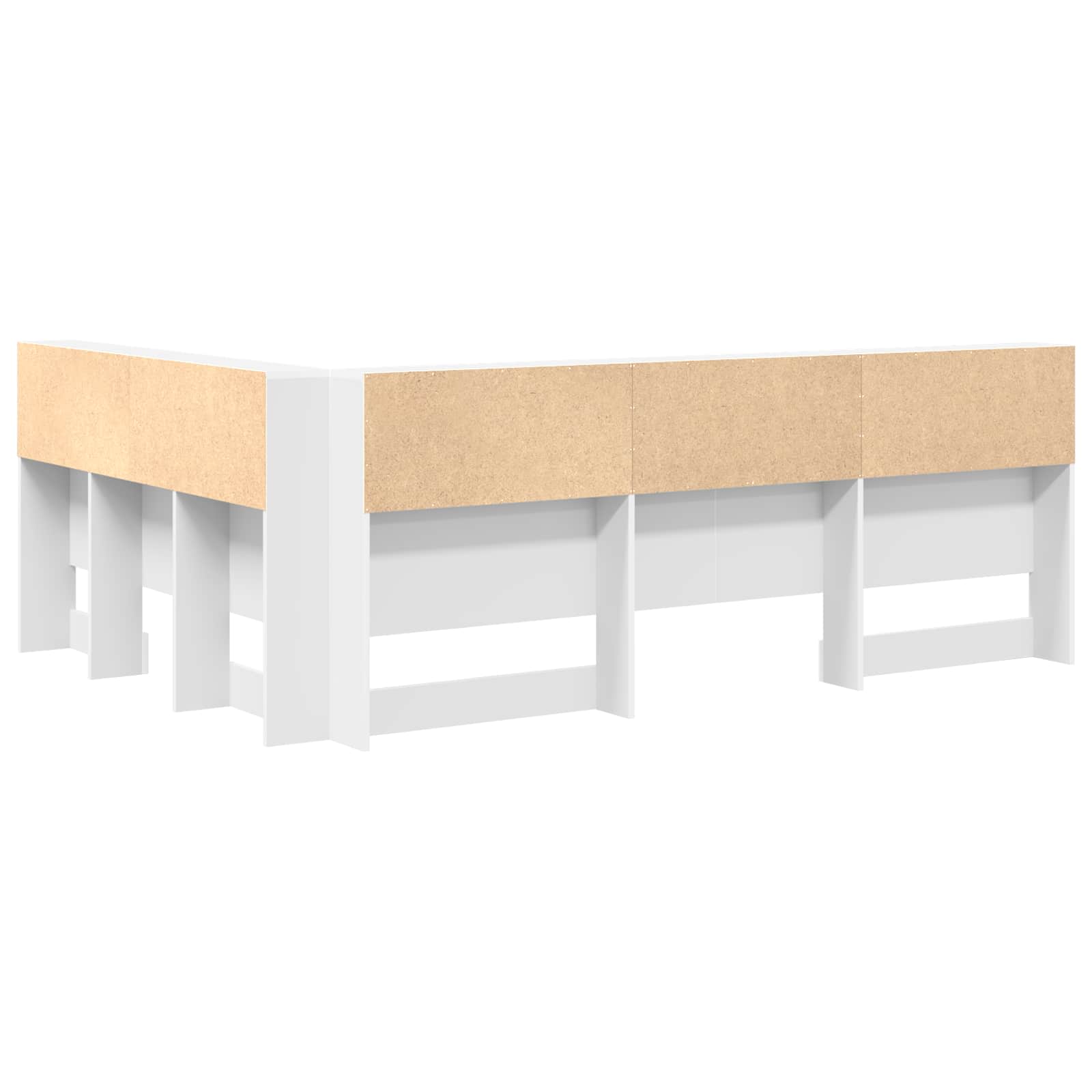 Opberghoofdbord met plank met opslag Wit 160 cm Bewerkt hout is nu te koop bij PeponiXL, paradijselijk wonen!