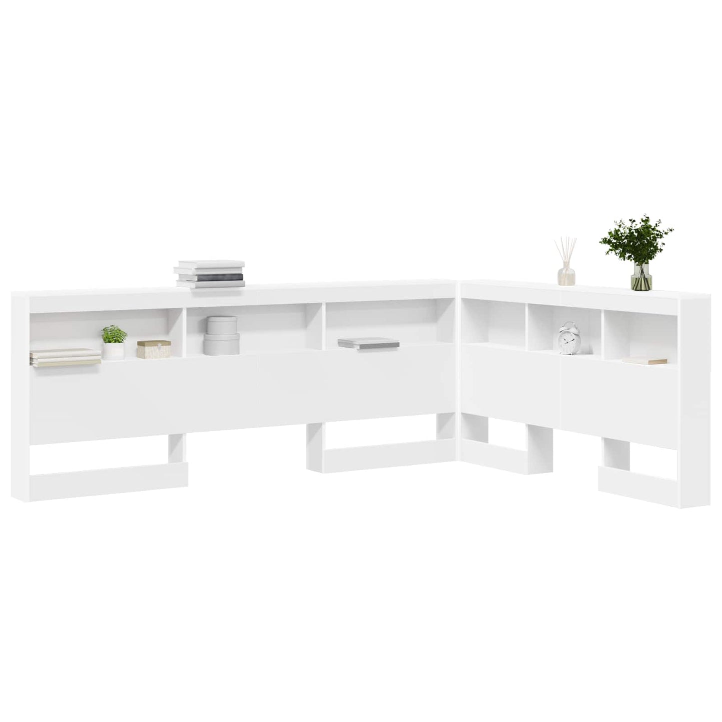 Opberghoofdbord met plank met opslag Wit 160 cm Bewerkt hout is nu te koop bij PeponiXL, paradijselijk wonen!