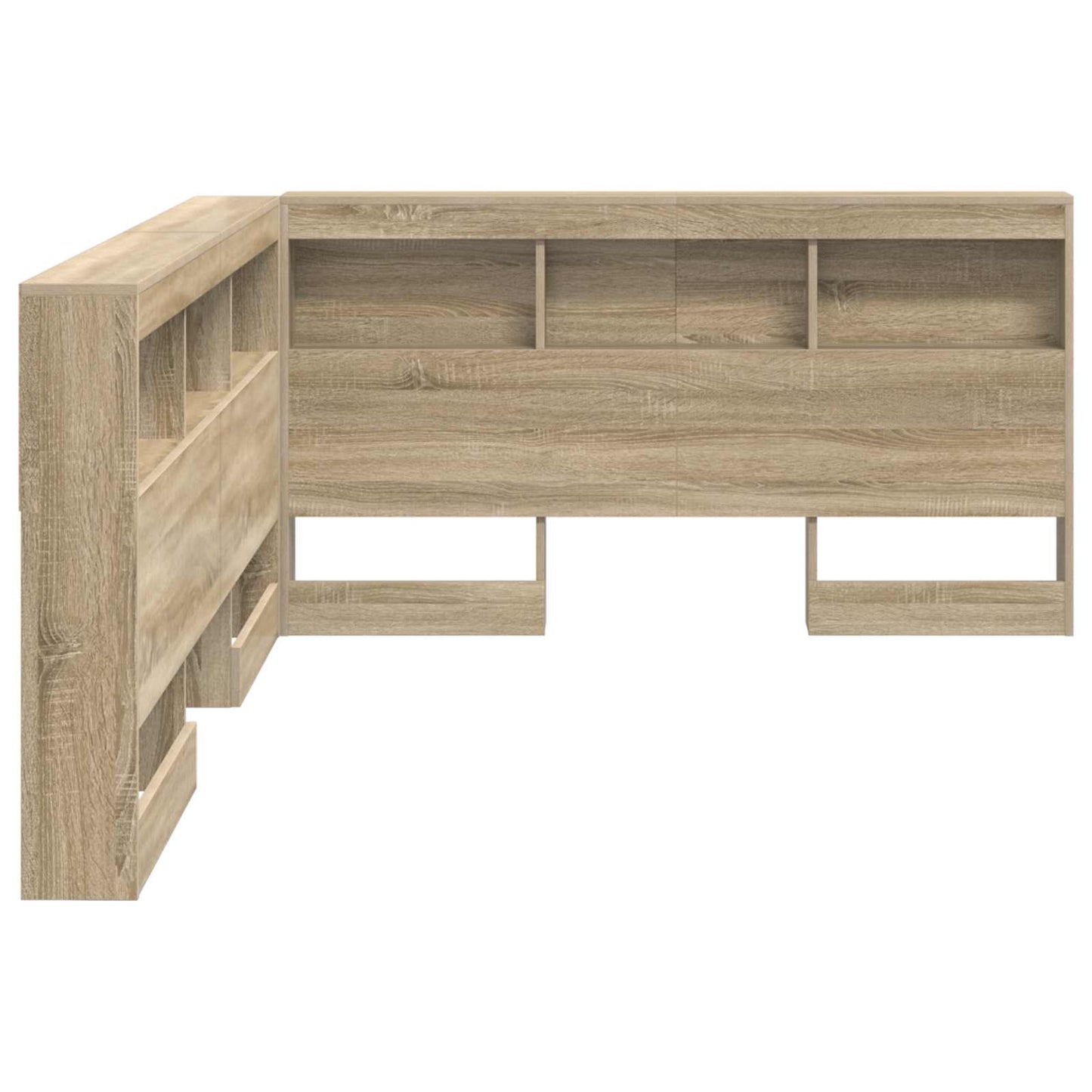 Opberghoofdbord met plank Sonoma Eiken 160 cm Bewerkt hout is nu te koop bij PeponiXL, paradijselijk wonen!