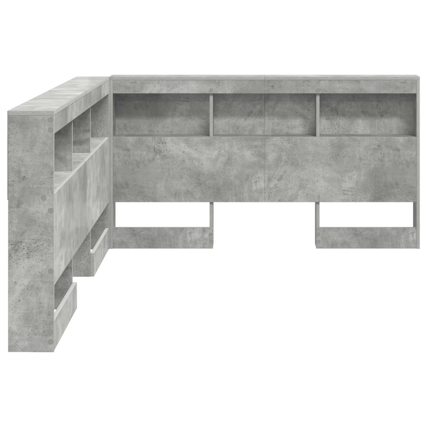 Opberghoofdbord met plank Beton Grijs 160 cm Bewerkt hout is nu te koop bij PeponiXL, paradijselijk wonen!