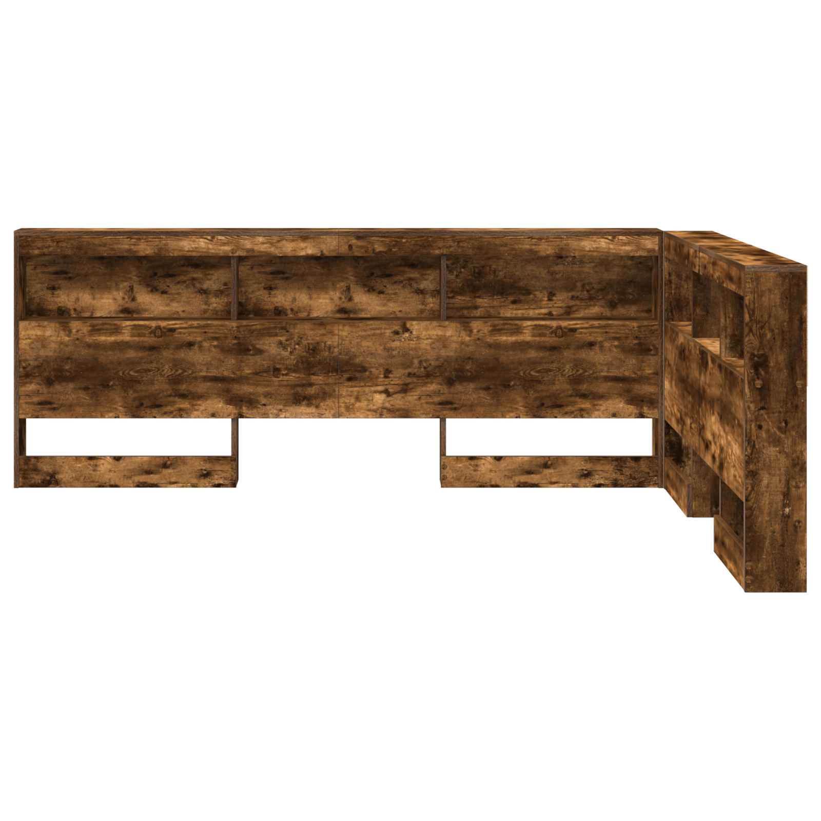 Opberghoofdbord met plank Gerookt eiken 160 cm Bewerkt hout is nu te koop bij PeponiXL, paradijselijk wonen!