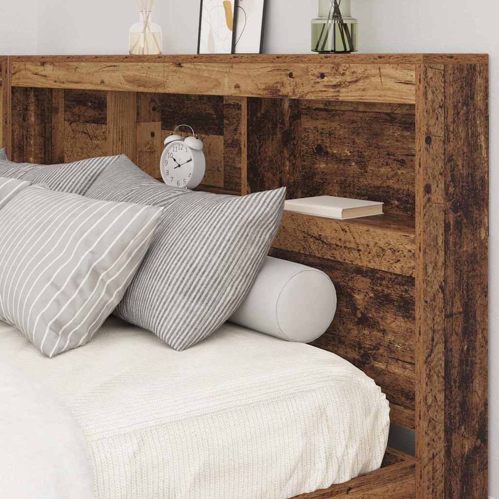 Opberghoofdbord met plank Oud Hout 160 cm Bewerkt hout is nu te koop bij PeponiXL, paradijselijk wonen!