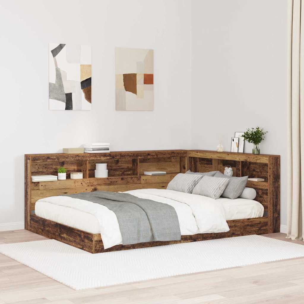 Opberghoofdbord met plank Oud Hout 160 cm Bewerkt hout is nu te koop bij PeponiXL, paradijselijk wonen!