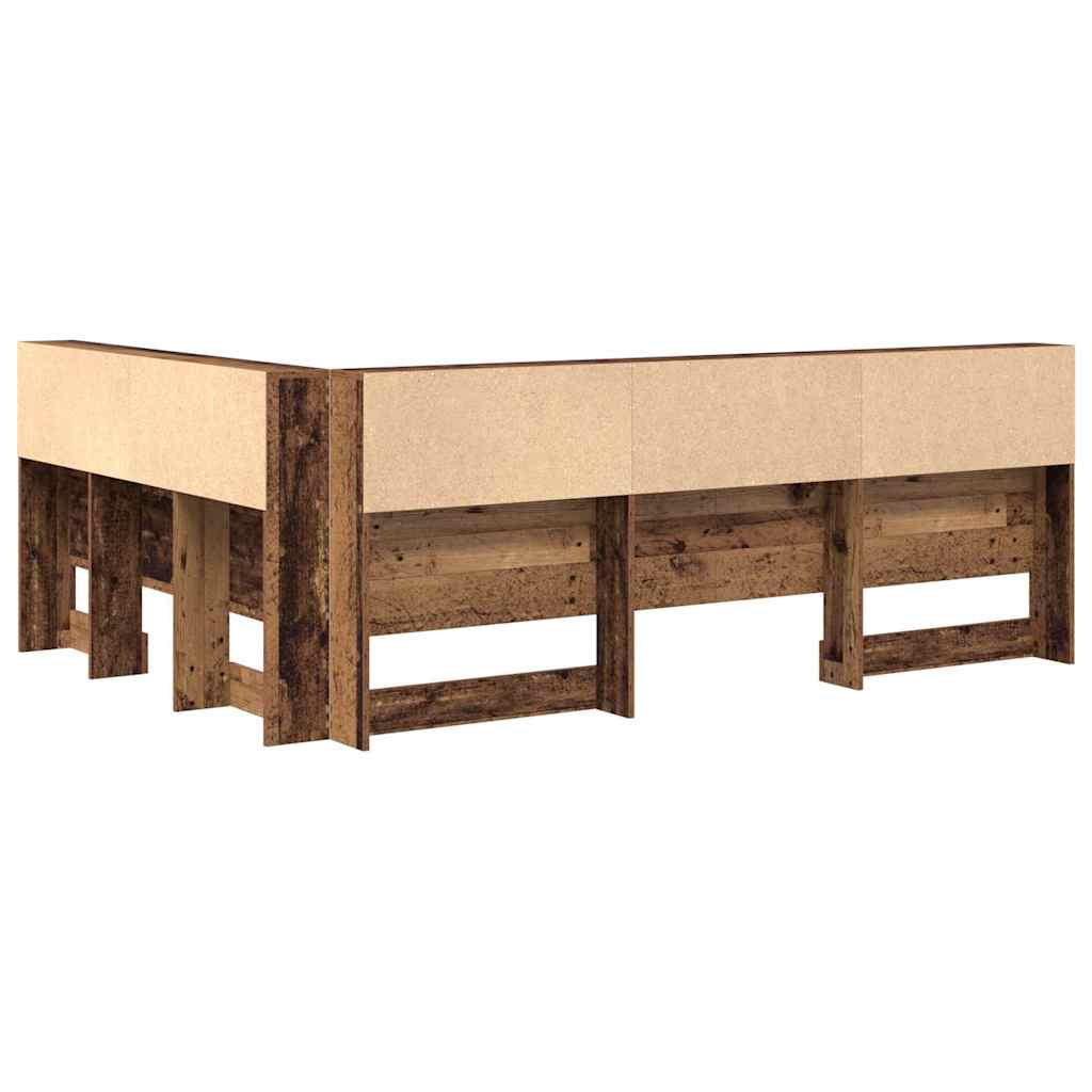 Opberghoofdbord met plank Oud Hout 160 cm Bewerkt hout is nu te koop bij PeponiXL, paradijselijk wonen!