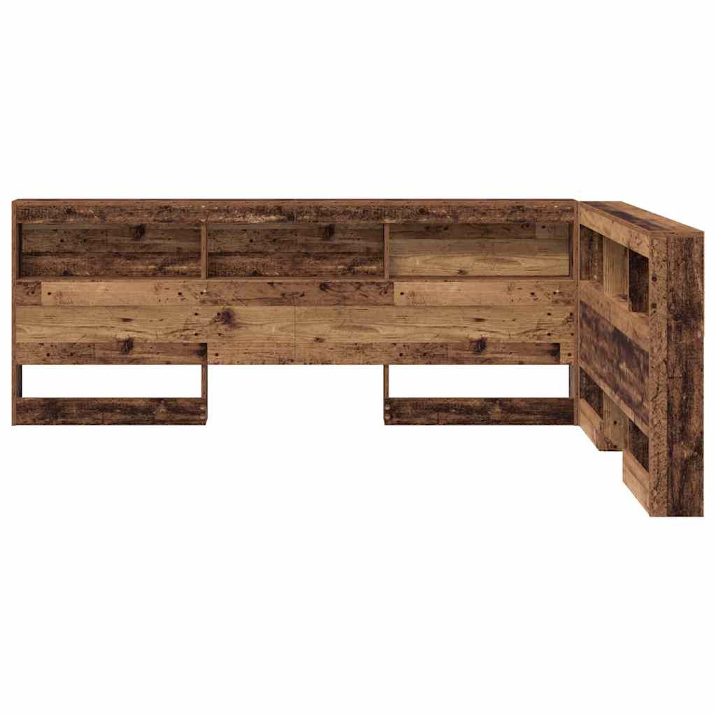 Opberghoofdbord met plank Oud Hout 160 cm Bewerkt hout is nu te koop bij PeponiXL, paradijselijk wonen!