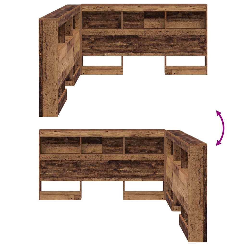 Opberghoofdbord met plank Oud Hout 160 cm Bewerkt hout is nu te koop bij PeponiXL, paradijselijk wonen!