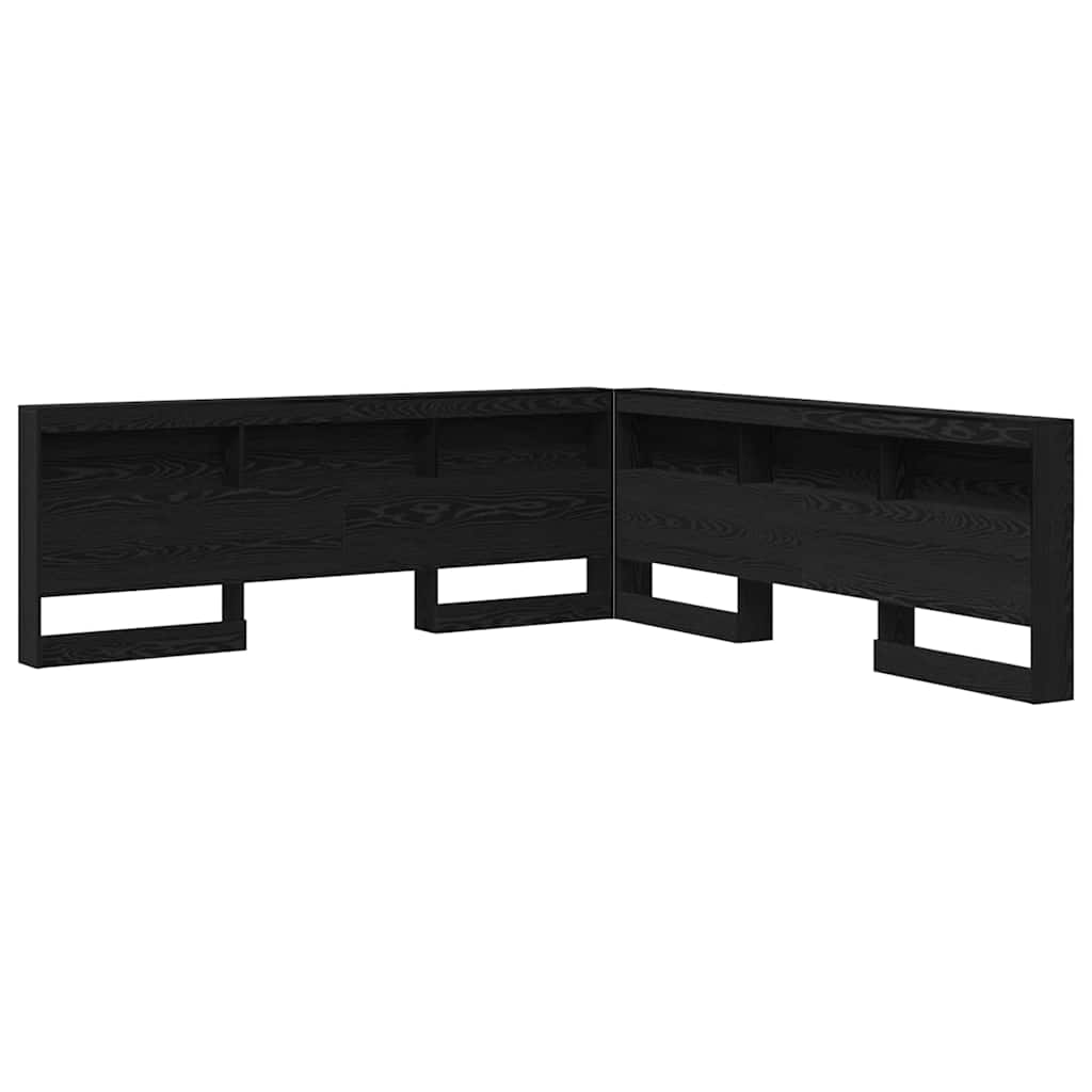 Opberghoofdbord met plank Zwart Eiken 180 cm Bewerkt hout is nu te koop bij PeponiXL, paradijselijk wonen!