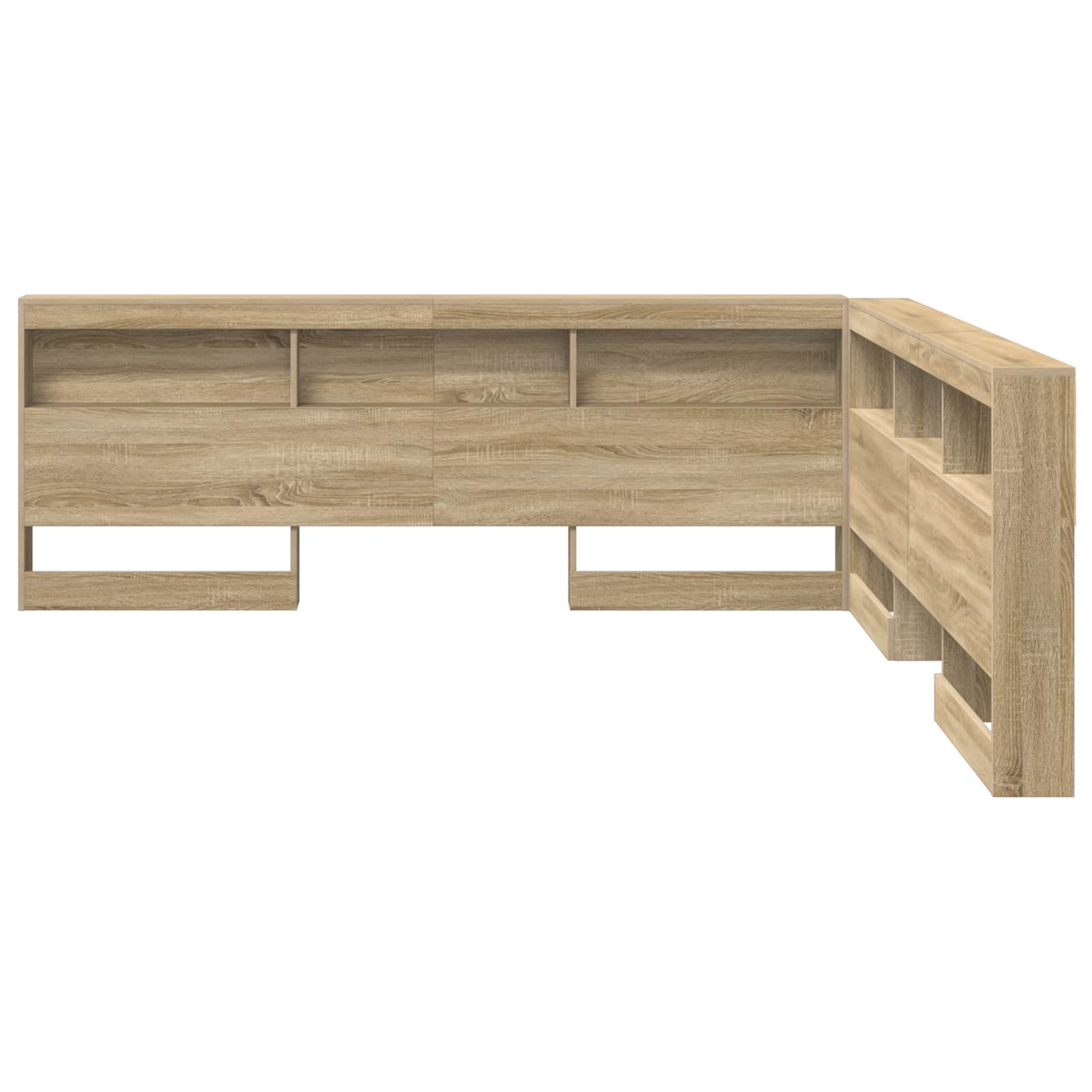 Opberghoofdbord met plank Sonoma Eiken 180 cm Bewerkt hout is nu te koop bij PeponiXL, paradijselijk wonen!