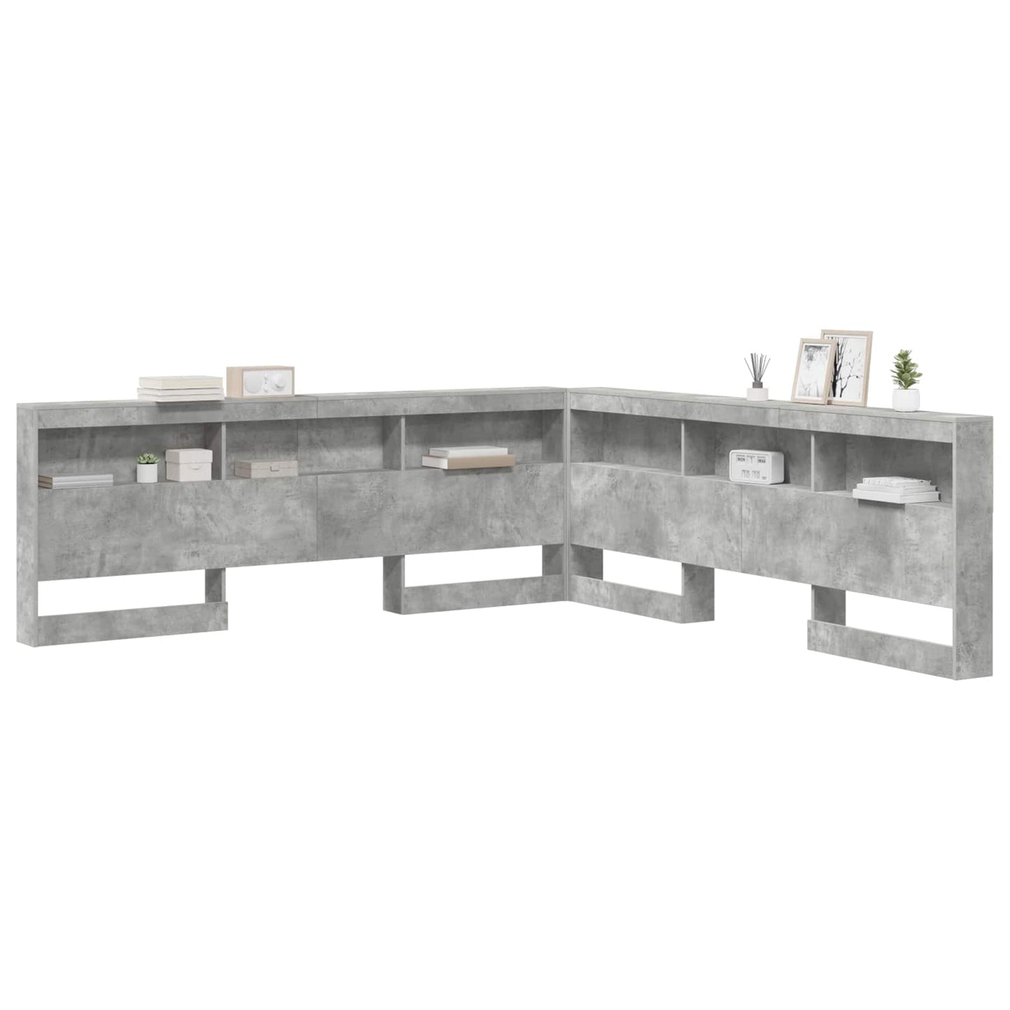 Opberghoofdbord met plank Beton Grijs 180 cm Bewerkt hout is nu te koop bij PeponiXL, paradijselijk wonen!