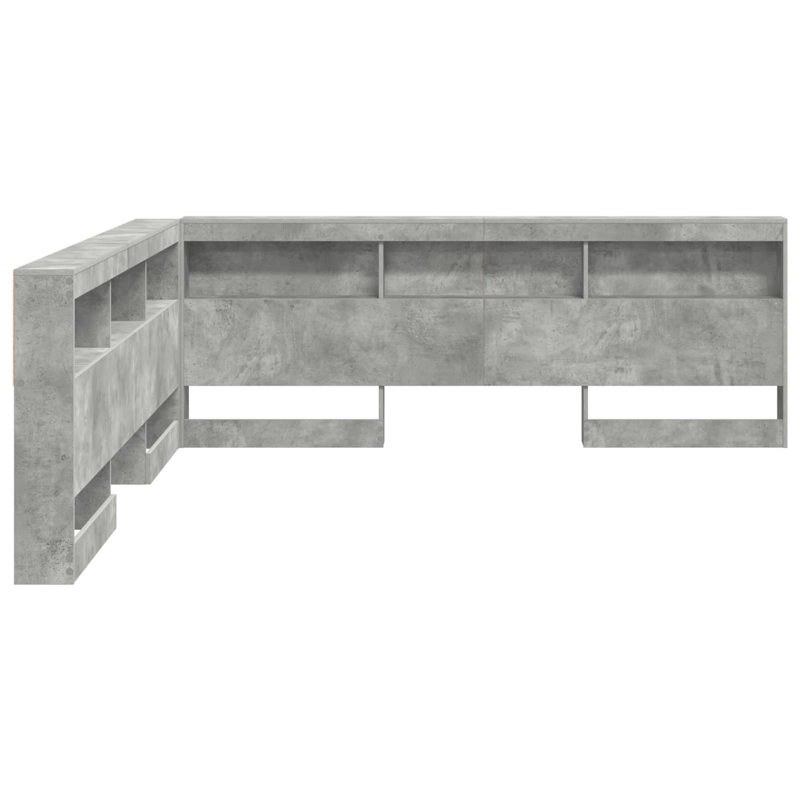 Opberghoofdbord met plank Beton Grijs 180 cm Bewerkt hout is nu te koop bij PeponiXL, paradijselijk wonen!