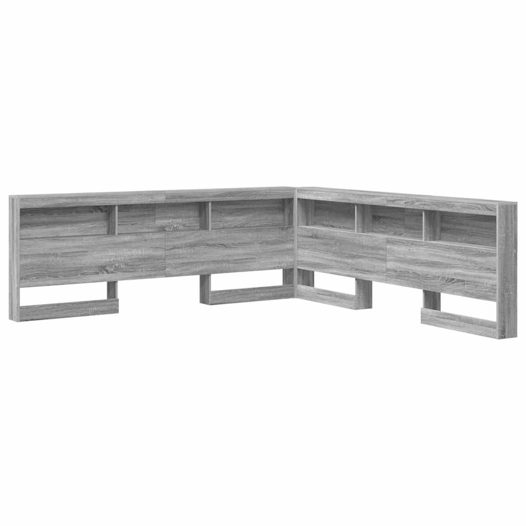 Opberghoofdbord met plank Grijs Sonoma 180 cm Bewerkt hout is nu te koop bij PeponiXL, paradijselijk wonen!