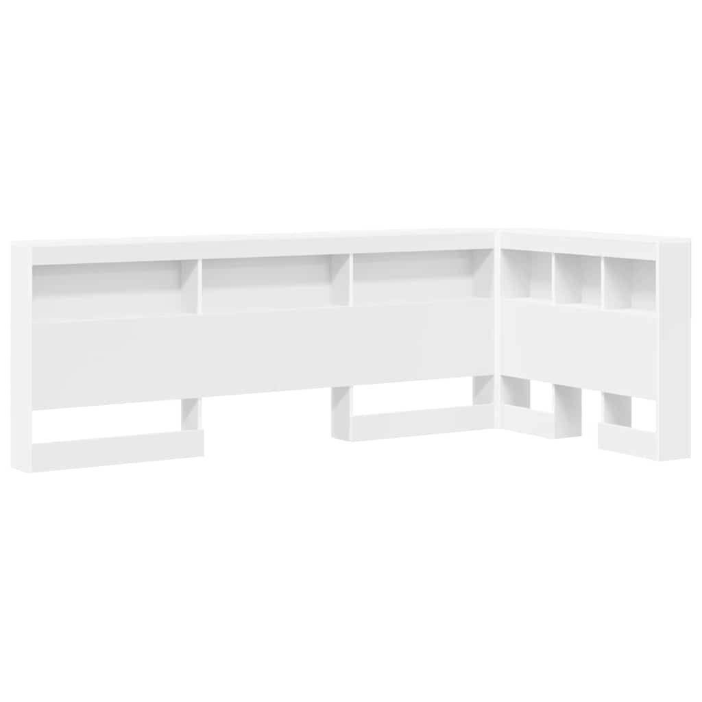 Opberghoofdbord met plank met hoofdeinde Wit 90 cm Bewerkt hout is nu te koop bij PeponiXL, paradijselijk wonen!