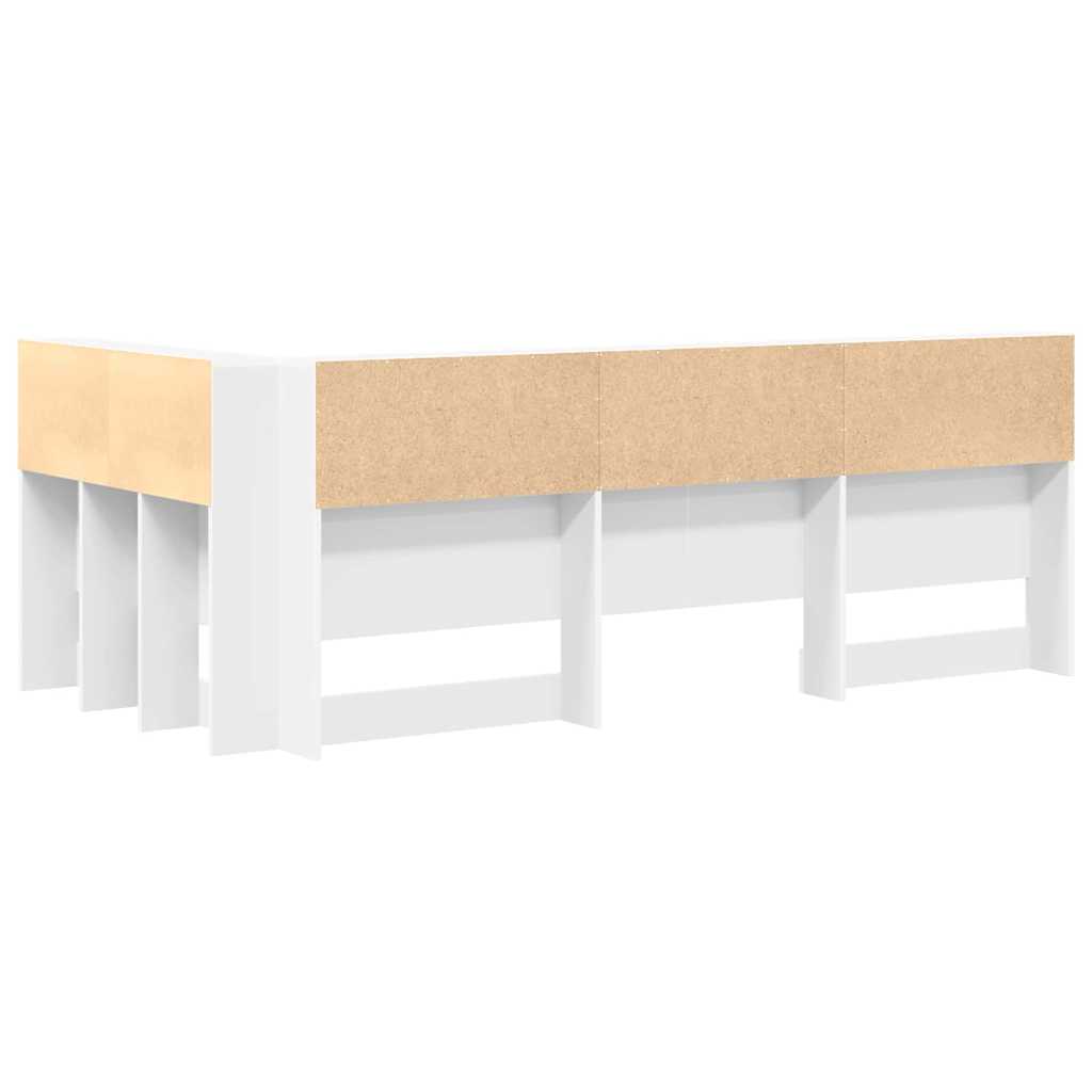 Opberghoofdbord met plank met hoofdeinde Wit 90 cm Bewerkt hout is nu te koop bij PeponiXL, paradijselijk wonen!