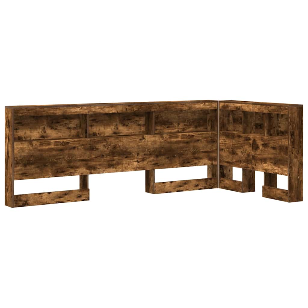 Opberghoofdbord met plank Gerookt eiken 90 cm Bewerkt hout is nu te koop bij PeponiXL, paradijselijk wonen!