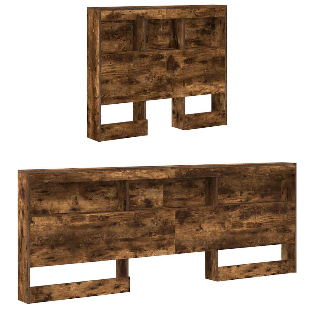 Opberghoofdbord met plank Gerookt eiken 90 cm Bewerkt hout is nu te koop bij PeponiXL, paradijselijk wonen!