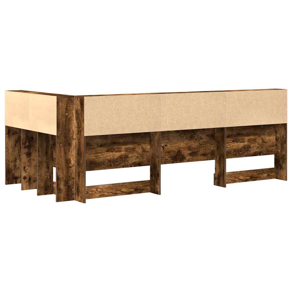 Opberghoofdbord met plank Gerookt eiken 90 cm Bewerkt hout is nu te koop bij PeponiXL, paradijselijk wonen!