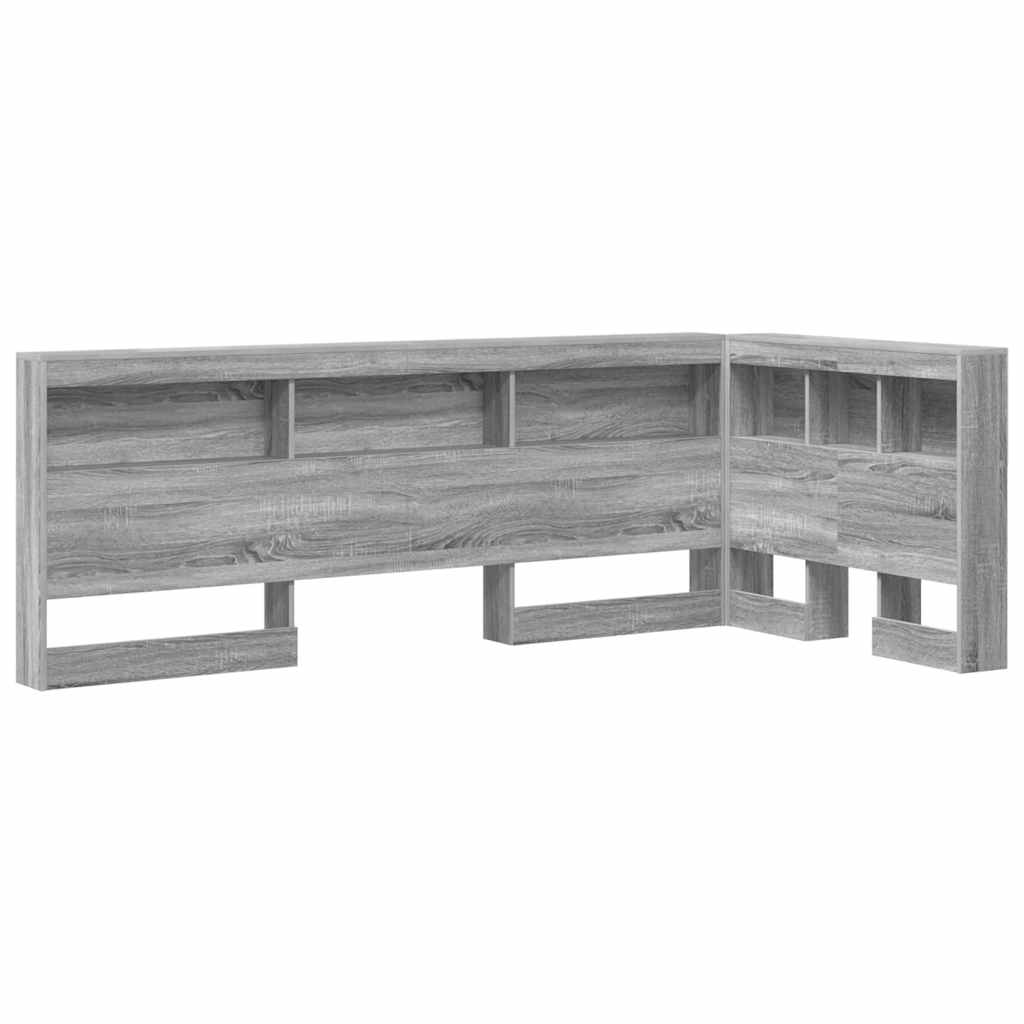 Opberghoofdbord met plank Grijs Sonoma 90 cm Bewerkt hout is nu te koop bij PeponiXL, paradijselijk wonen!