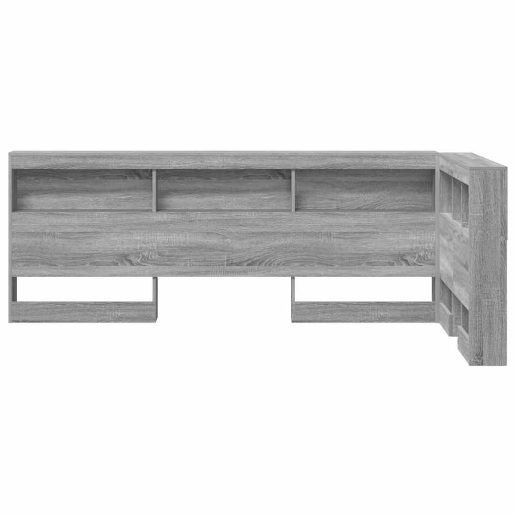 Opberghoofdbord met plank Grijs Sonoma 90 cm Bewerkt hout is nu te koop bij PeponiXL, paradijselijk wonen!
