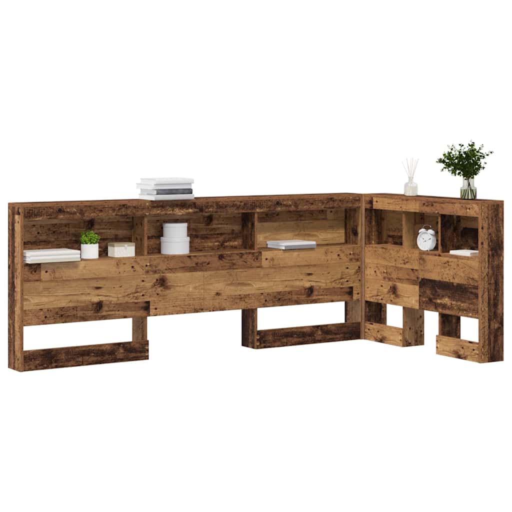 Opberghoofdbord met plank Oud Hout 90 cm Bewerkt hout is nu te koop bij PeponiXL, paradijselijk wonen!