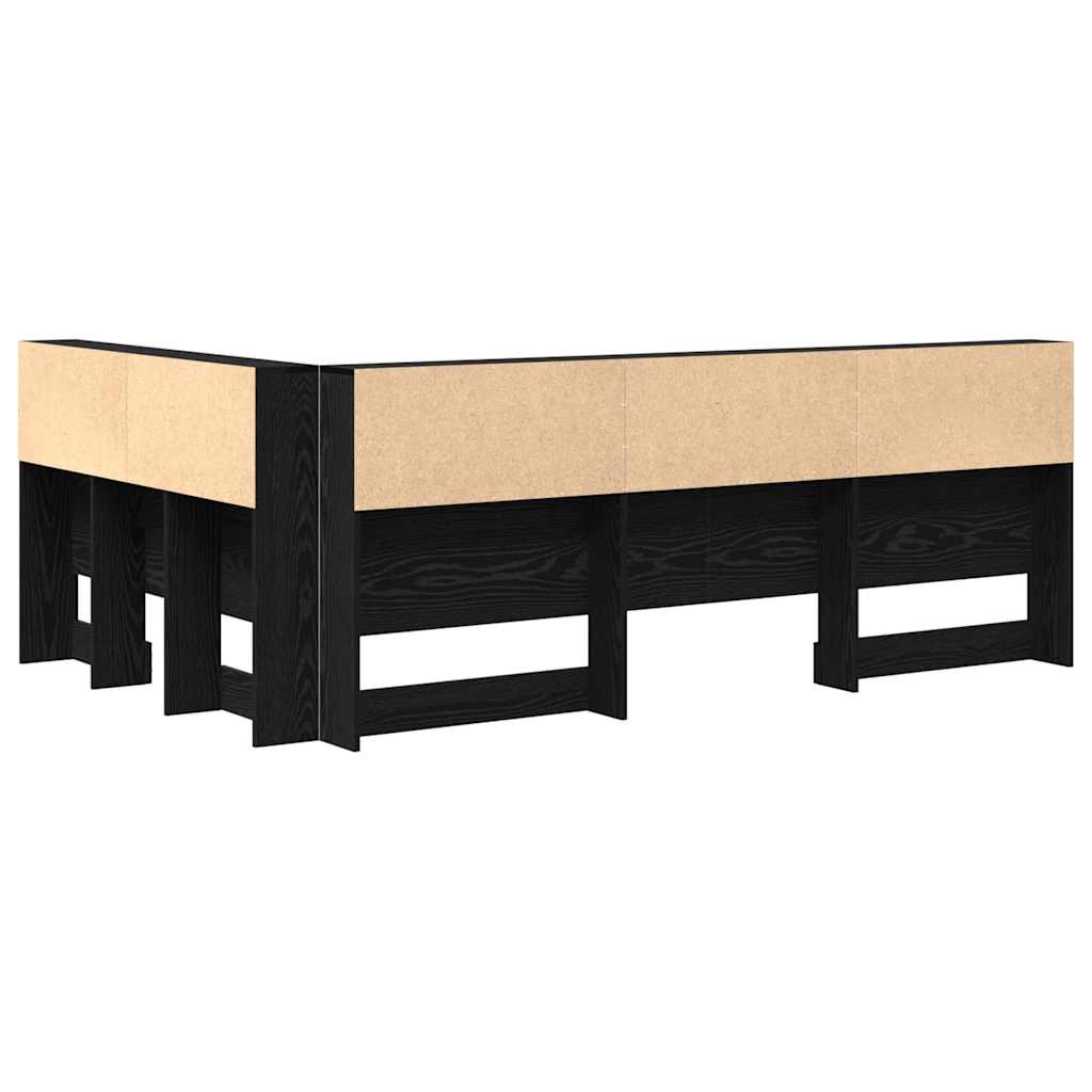 Opberghoofdbord met plank Zwart Eiken 207,5 x 137,5 x 76,5 cm is nu te koop bij PeponiXL, paradijselijk wonen!