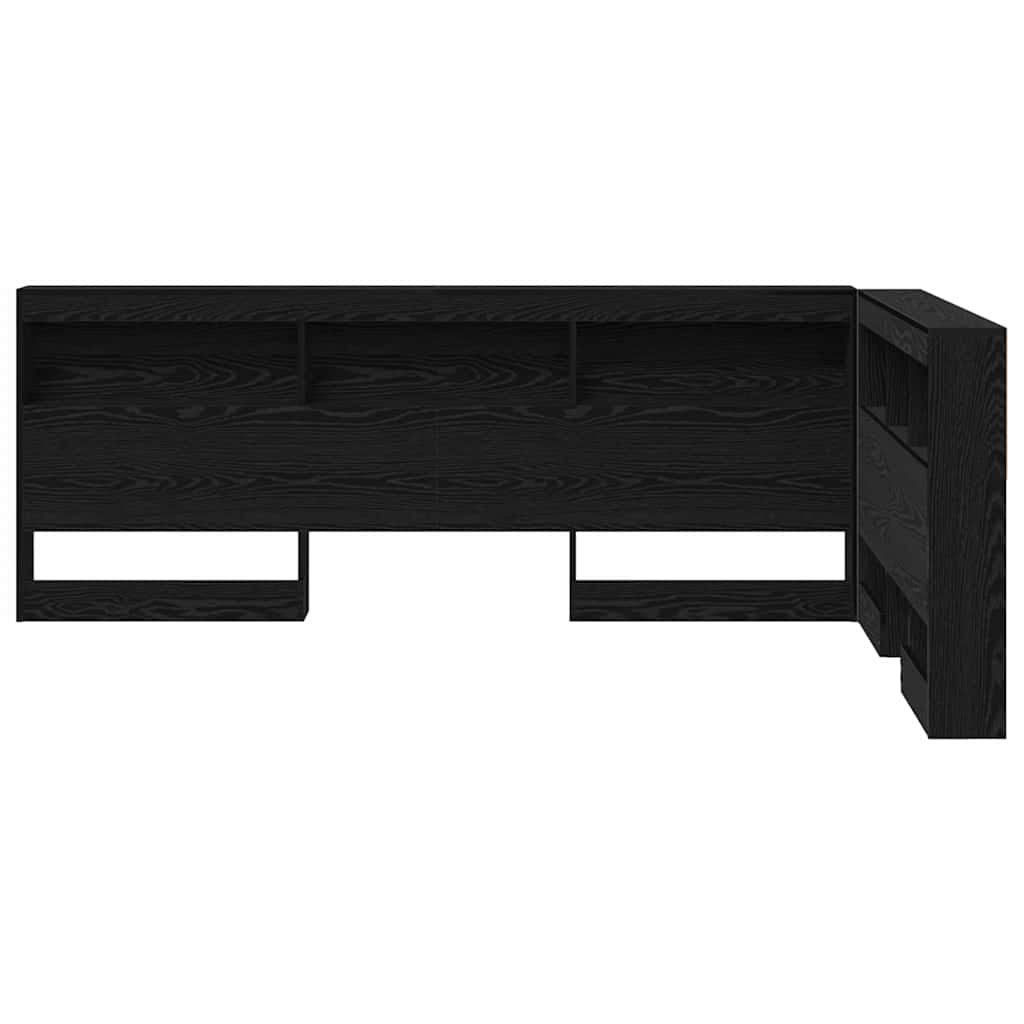 Opberghoofdbord met plank Zwart Eiken 207,5 x 137,5 x 76,5 cm is nu te koop bij PeponiXL, paradijselijk wonen!