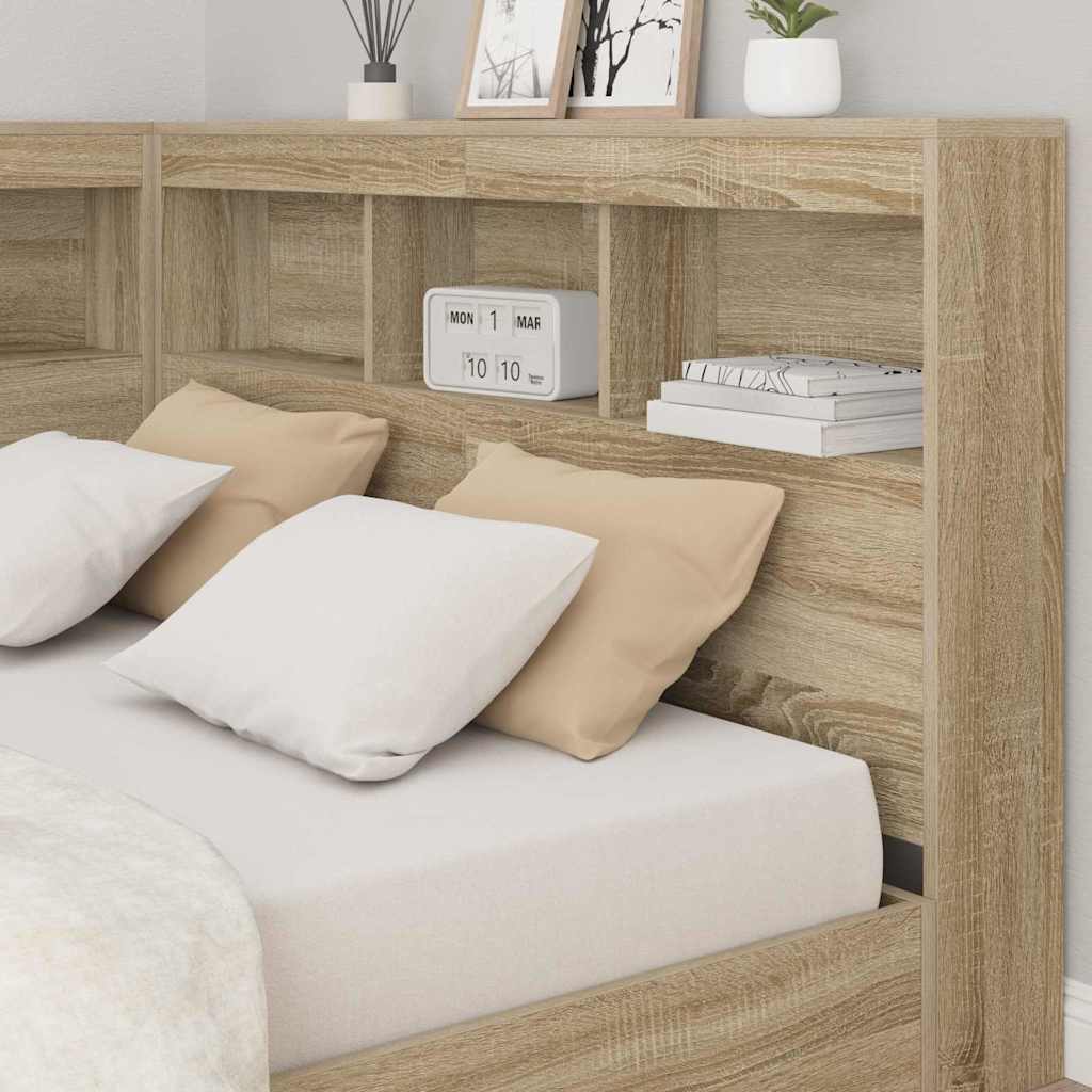 Opberghoofdbord met plank Sonoma Eiken 207,5 x 137,5 x 76,5 cm is nu te koop bij PeponiXL, paradijselijk wonen!