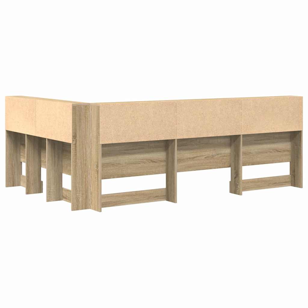 Opberghoofdbord met plank Sonoma Eiken 207,5 x 137,5 x 76,5 cm is nu te koop bij PeponiXL, paradijselijk wonen!