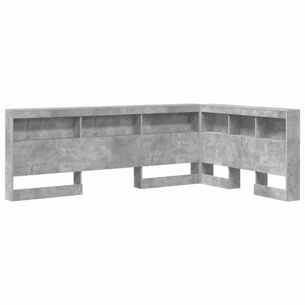 Opberghoofdbord met plank Beton Grijs 207,5 x 137,5 x 76,5 cm is nu te koop bij PeponiXL, paradijselijk wonen!