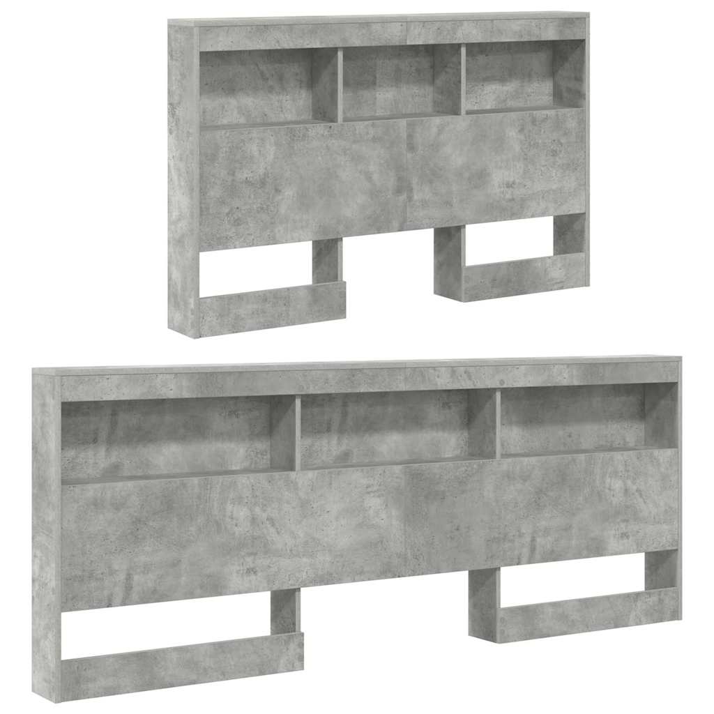 Opberghoofdbord met plank Beton Grijs 207,5 x 137,5 x 76,5 cm is nu te koop bij PeponiXL, paradijselijk wonen!