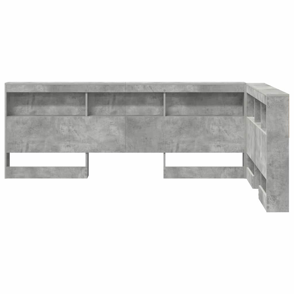 Opberghoofdbord met plank Beton Grijs 207,5 x 137,5 x 76,5 cm is nu te koop bij PeponiXL, paradijselijk wonen!