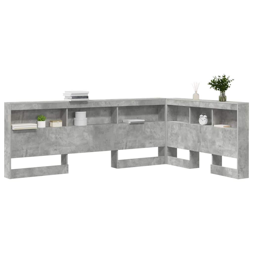 Opberghoofdbord met plank Beton Grijs 207,5 x 137,5 x 76,5 cm is nu te koop bij PeponiXL, paradijselijk wonen!
