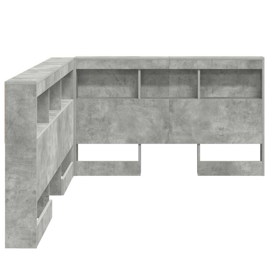 Opberghoofdbord met plank Beton Grijs 207,5 x 137,5 x 76,5 cm is nu te koop bij PeponiXL, paradijselijk wonen!