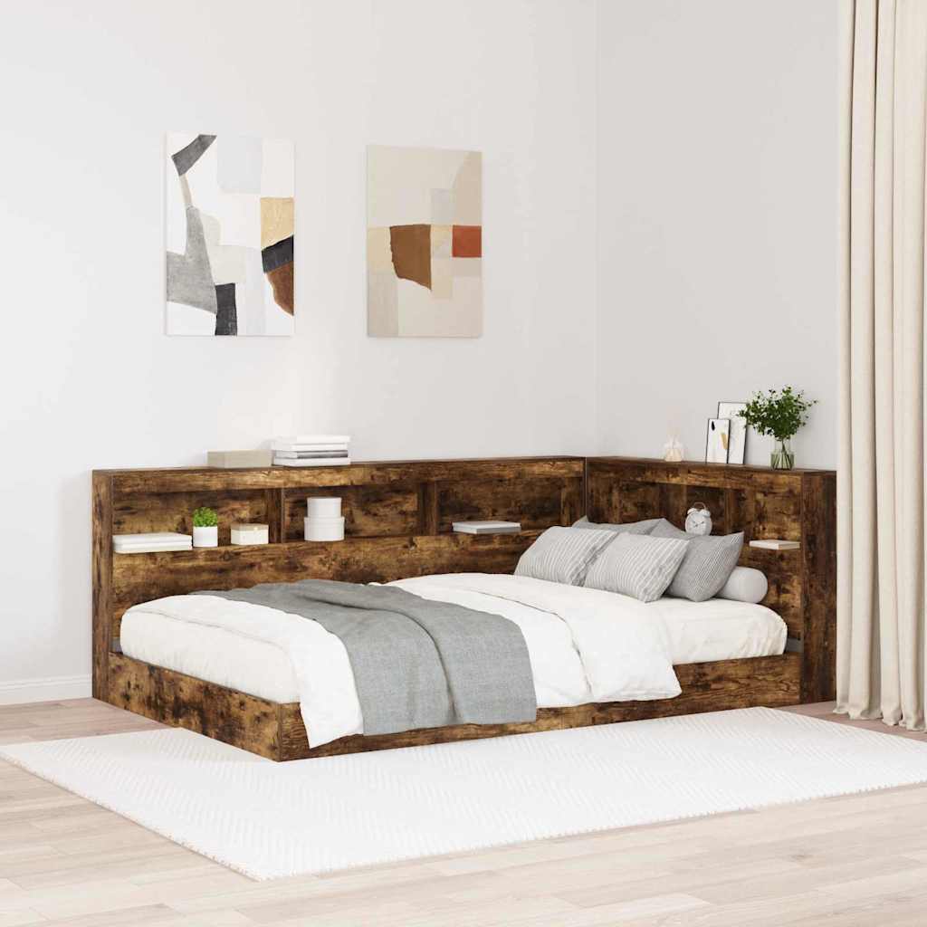 Opberghoofdbord met plank Gerookt eiken 207,5 x 137,5 x 76,5 cm is nu te koop bij PeponiXL, paradijselijk wonen!