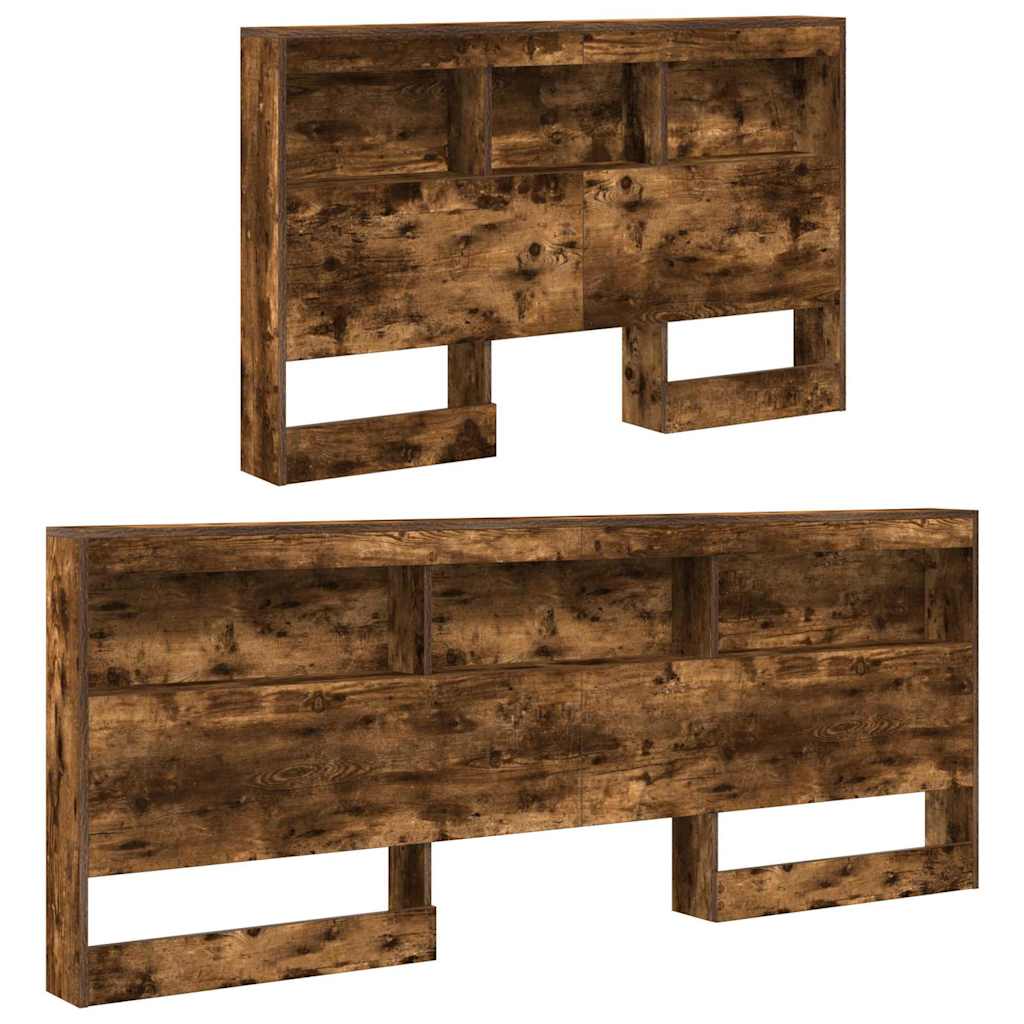 Opberghoofdbord met plank Gerookt eiken 207,5 x 137,5 x 76,5 cm is nu te koop bij PeponiXL, paradijselijk wonen!